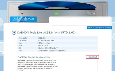 daemon download 400x250 Daemon Tools   Creare lettore CD/DVD Virtuale