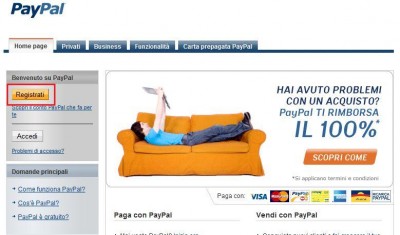 paypal registrazione paypal registrazione 400x235 PayPal – Acquistare Online in Sicurezza anche senza Carta di Credito