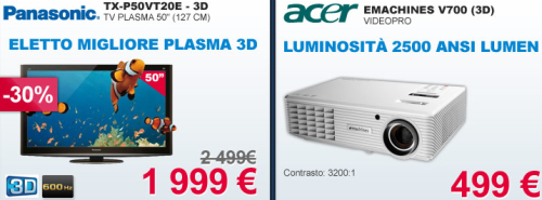 pixmania tv panasonic proiettore acer Il meglio del 3D da Pixmania