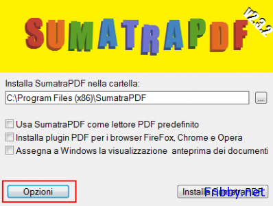 impostazioni installazione sumatrapdf