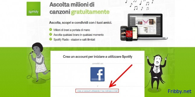 registrazione spotify