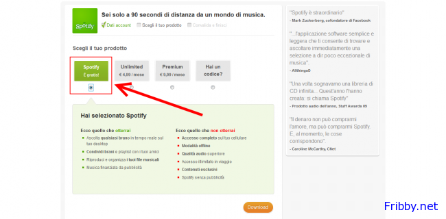 spotify scelta abbonamento