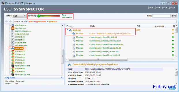 ESET SysInspector file sospetto