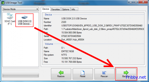 USB Image Tool backup chiavetta