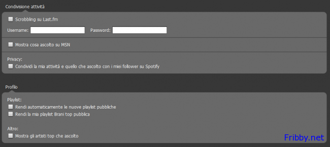 spotify profilo e condivisione