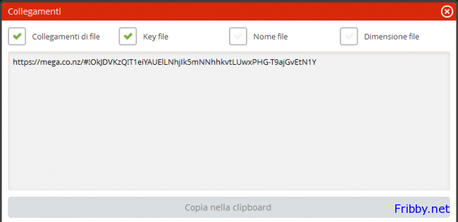 mega condivisione file con la chiave