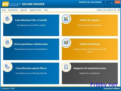 Secure Eraser Schermata di Avvio